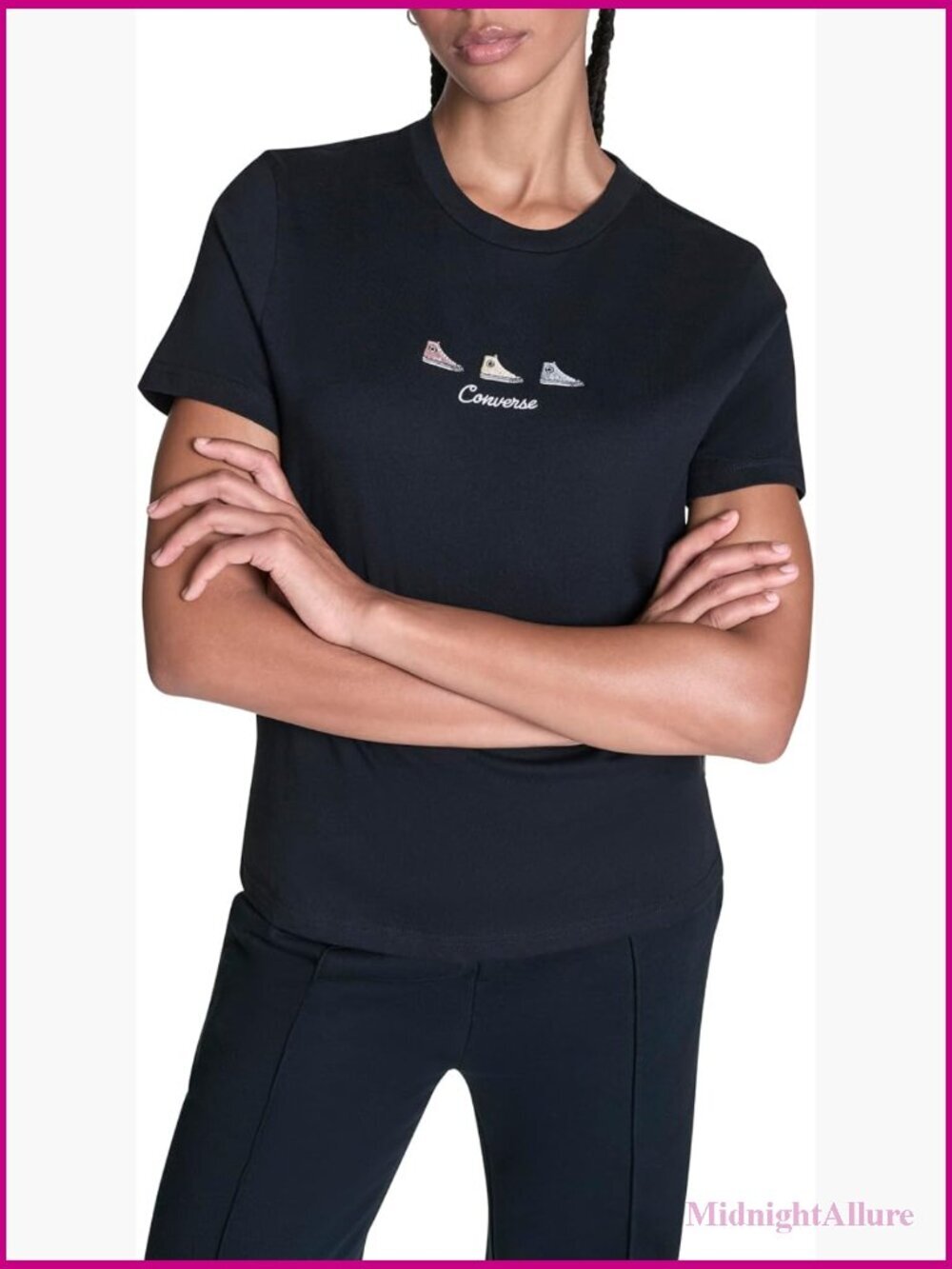 Womens Chuck Casual Graphic Cotton Crew Neck Short Sleeve Tee